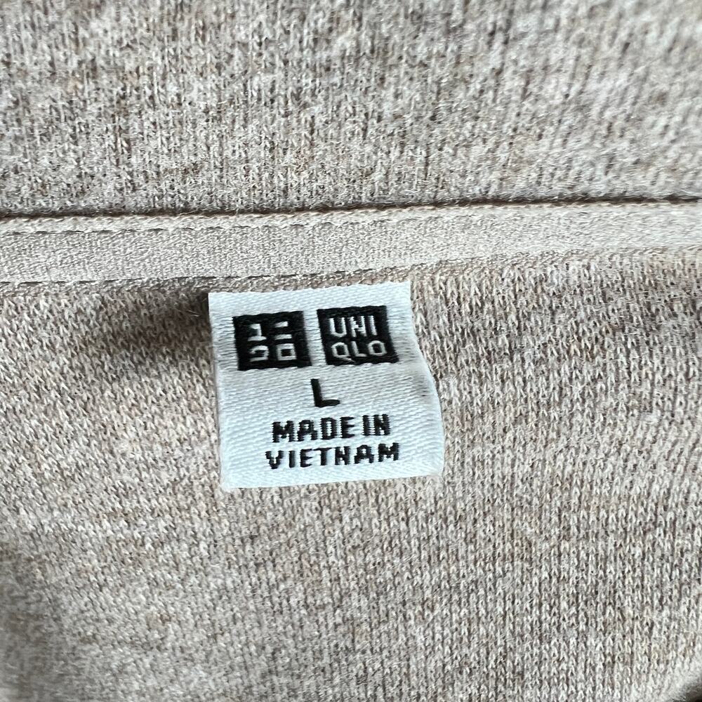 Uniqlo Oatmeal 1/2 Zip Brushed Fleece Pullover Jacket Women's L Casual Normcore - Picture 6 of 7